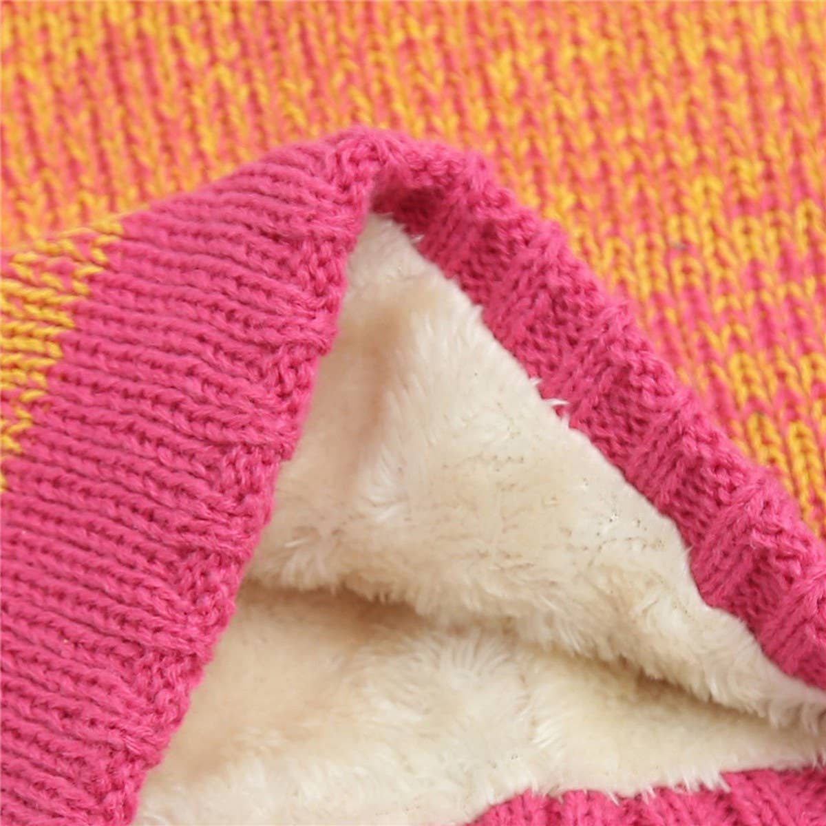 WINTER THICK GRADIENT WOOL KNITTED SCARF FOR WOMEN
