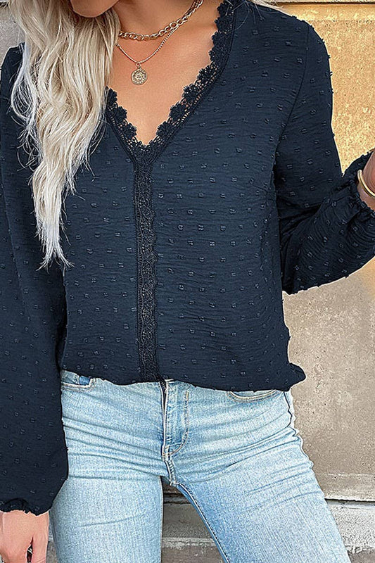 CWTBLL4040_SOLID LONG SLEEVE V-NECK SHIRT TOP