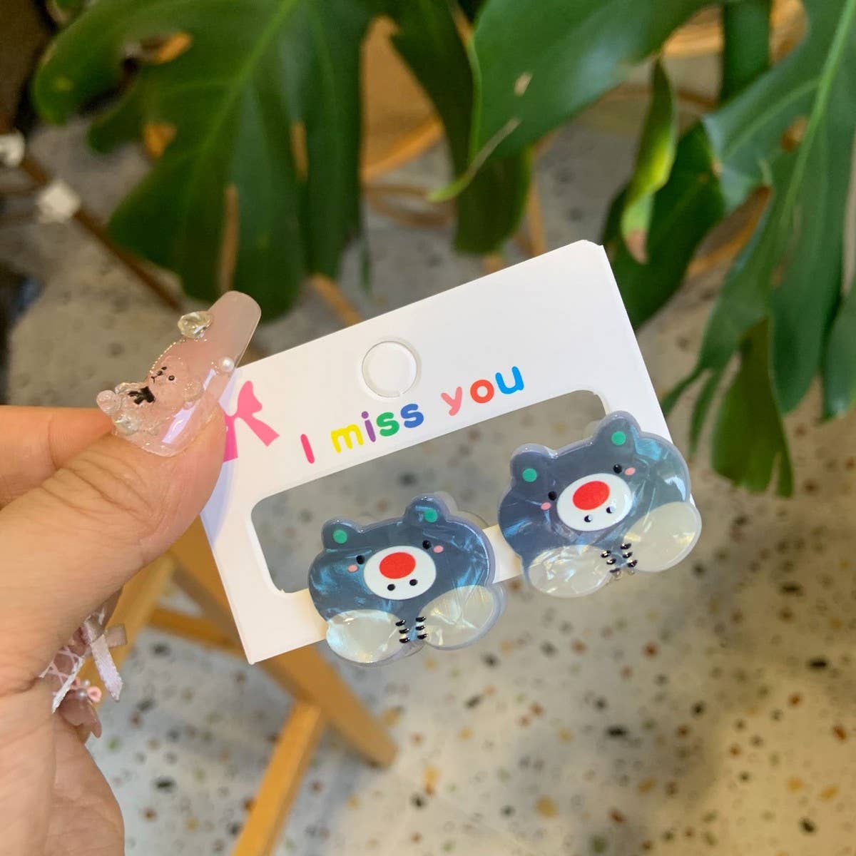 CWAHA4457_GIRL PUPPY BEAR CUTE CARTOON HAIRPIN