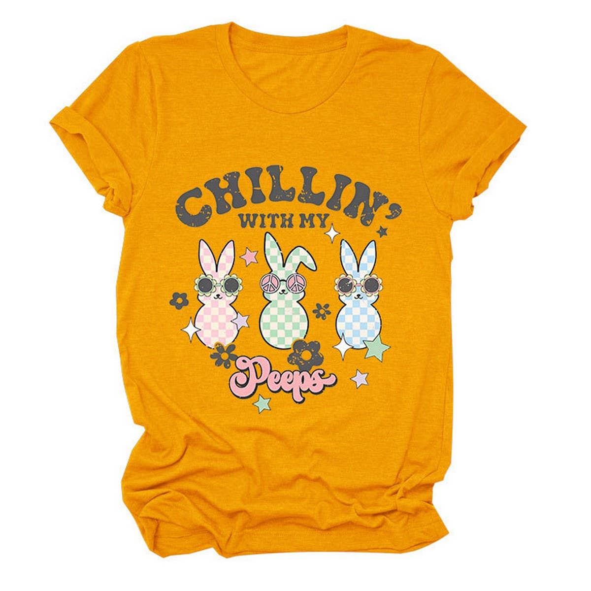 EASTER CUTE BUNNY LOOSE COMFORT SHORT SLEEVE TEES_CWTTS0867