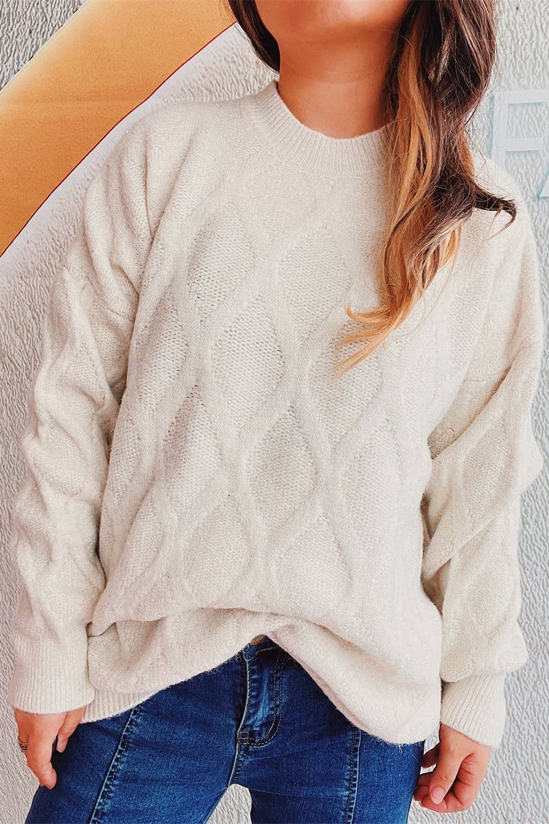 CWOSWL3868_VINTAGE AUTUMN WINTER LONG-SLEEVED GOLD SWEATER