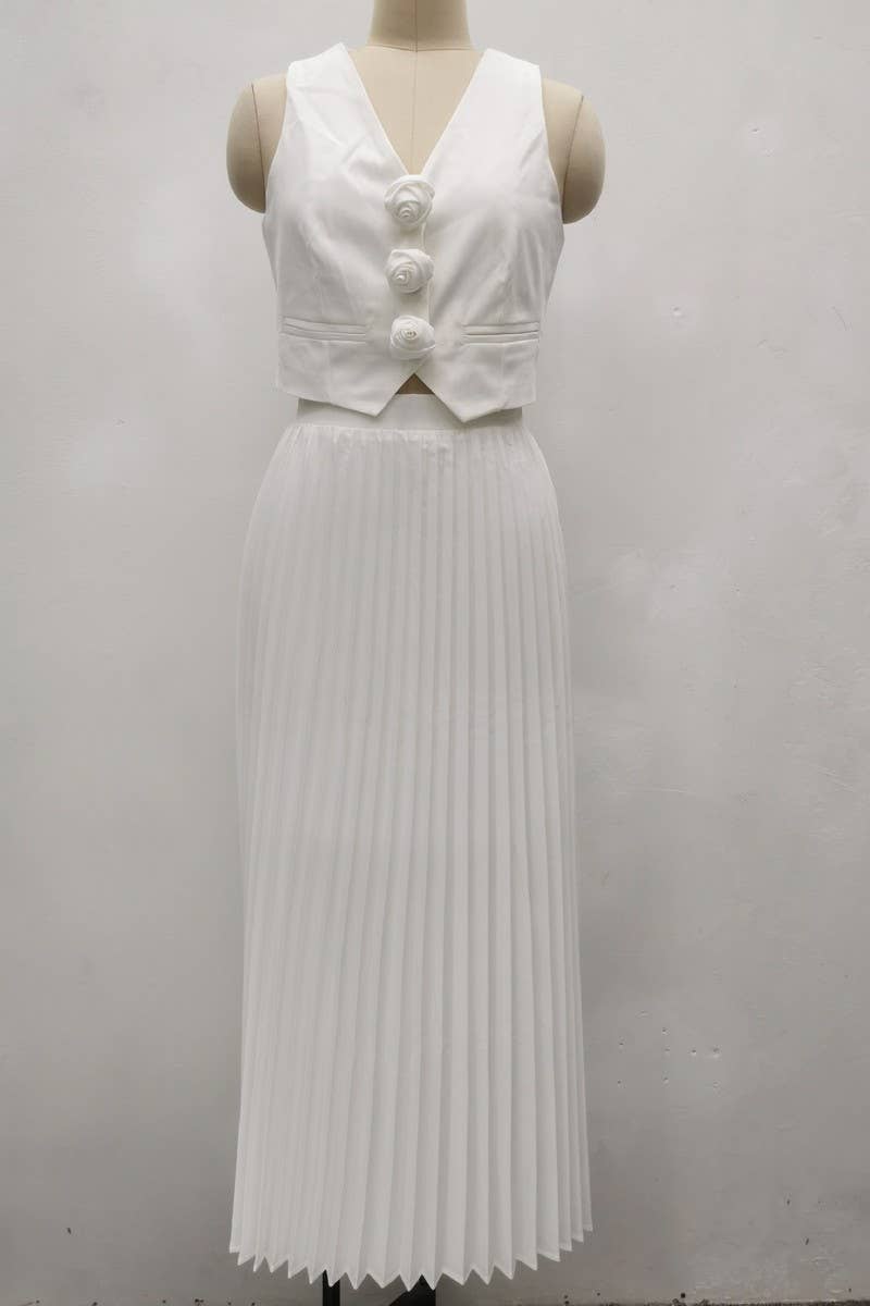 CWSS1058_SUMMER SLEEVELESS VEST HIGH-END TWO-PIECE SUIT