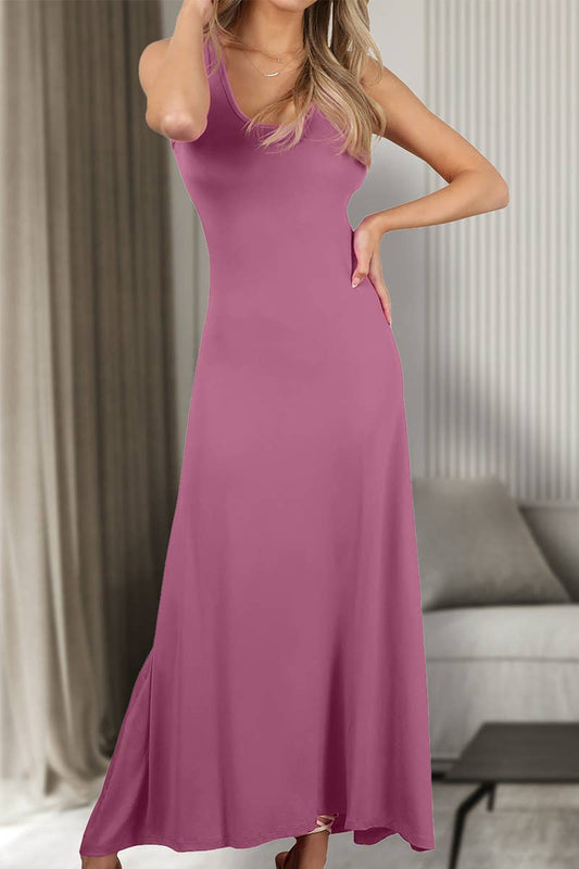 AWDMD281-P_SLEEVELESS TANK TOP STYLE MAXI DRESS