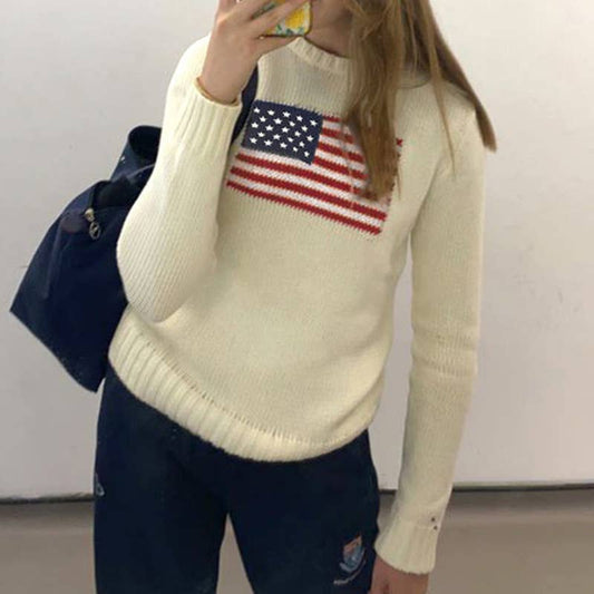 BRITISH STYLE FLAG CASUAL LONG-SLEEVED SWEATER