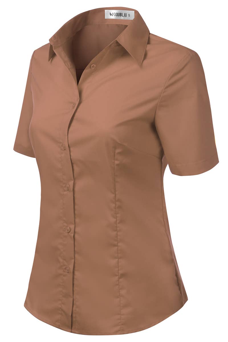 CWTSTS118-P_Slim Classic Short Sleeve Bttn Down Collar Shirt