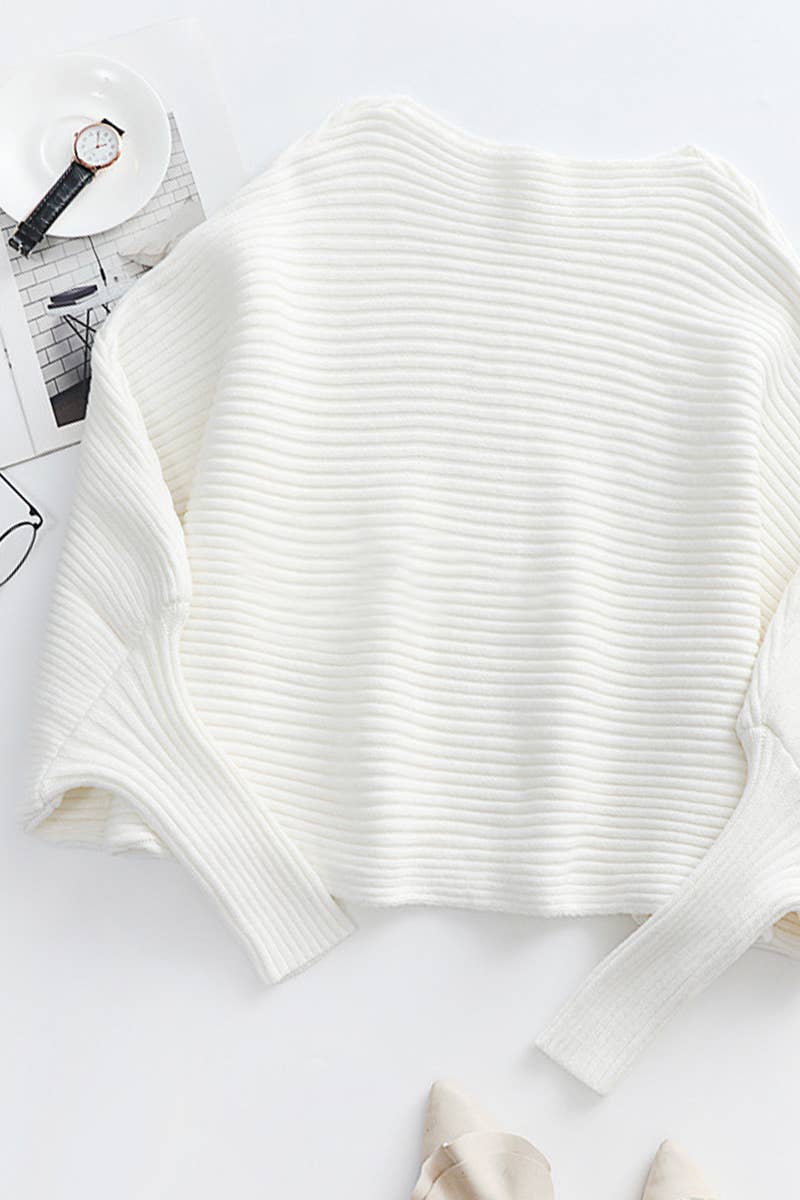 CWTTL1072 Oversized Long Sleeve Crew Neck Pullover Sweater