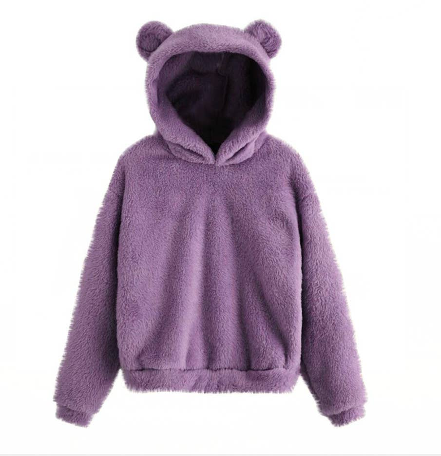 FLUFFY RABBIT EARS HOODED WARM SWEATER HOODIE