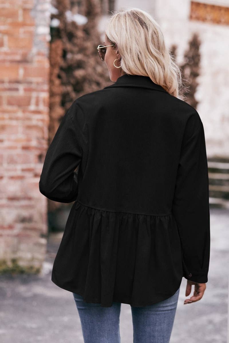 CWTSTL2189_AUTUMN POCKET CORDUROY LONG-SLEEVED SHIRT