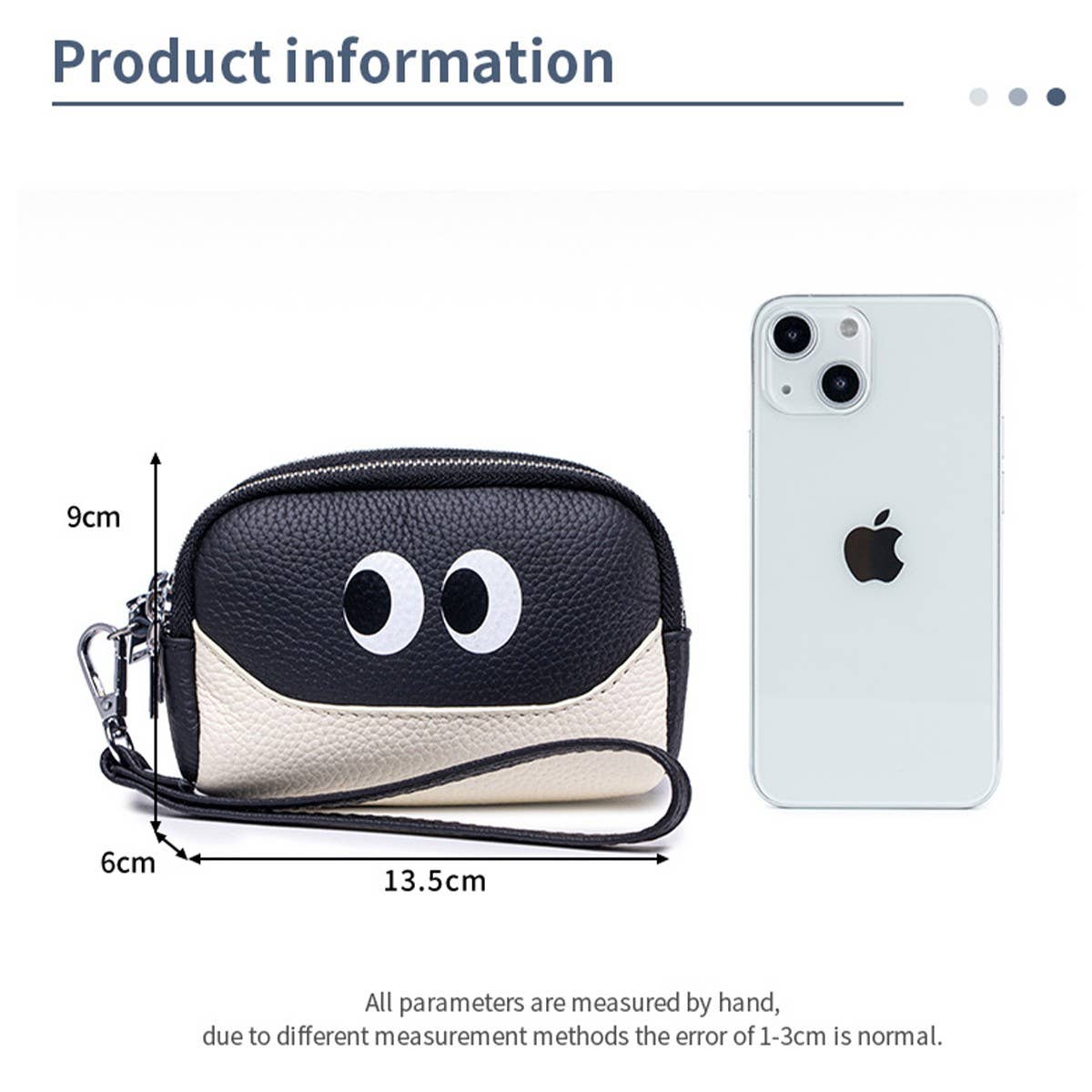Cute Mini Leather Wristlet ? Triple Zipper Pouch_CUAB00380