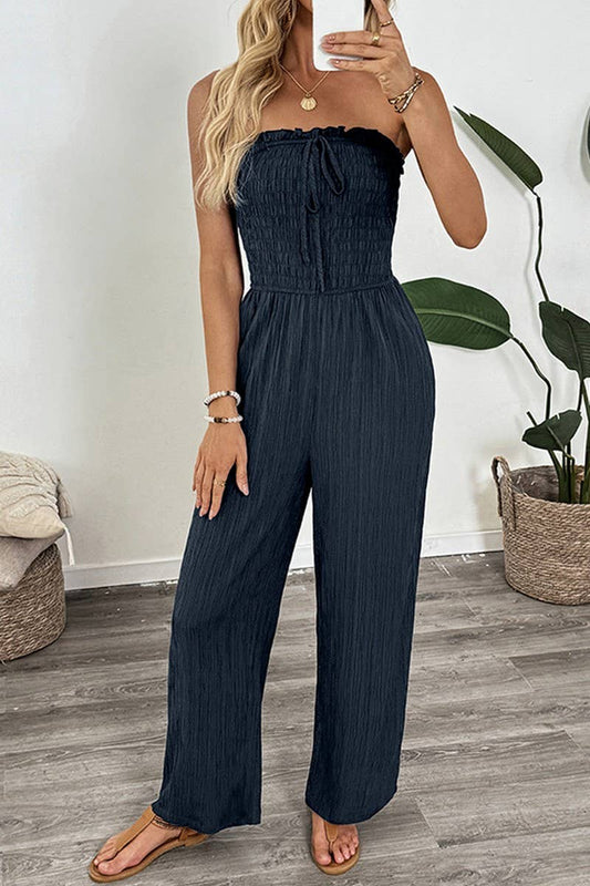 CWSJS1677_SOLID STRAPLESS STRAIGHT LEG TIE WAIST JUMPSUIT