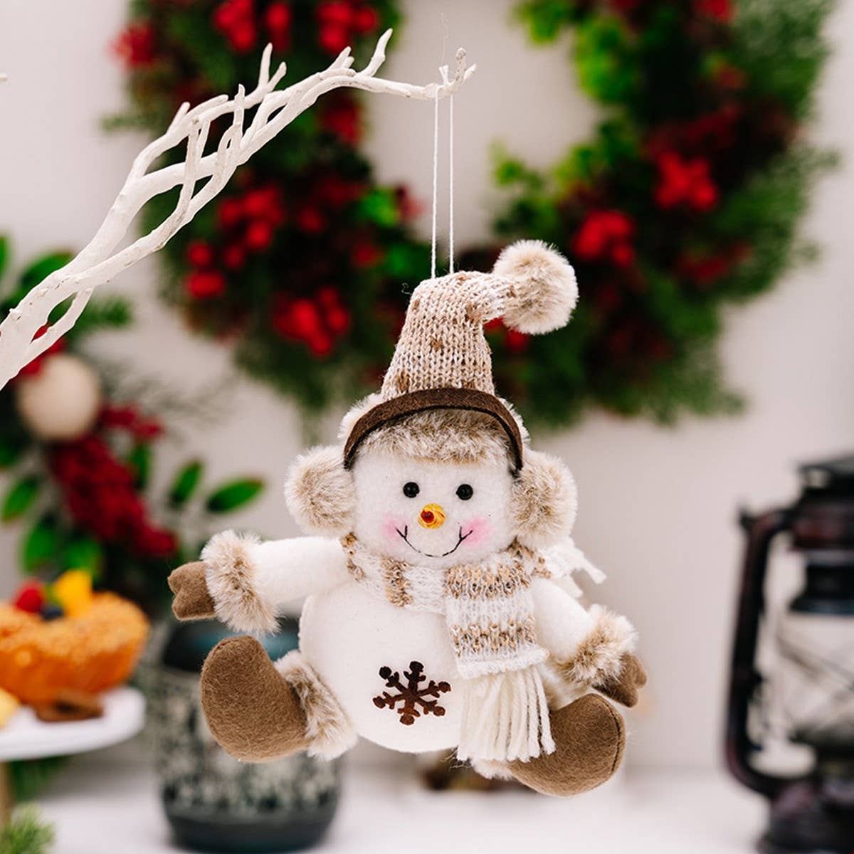 CWMM10299_EUROPEAN KNITTED SANTA SNOWMAN REINDEER ORNAMENT