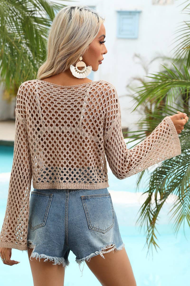 CWOSWL2094_Round Neck Long Sleeve Casual Top Sweater