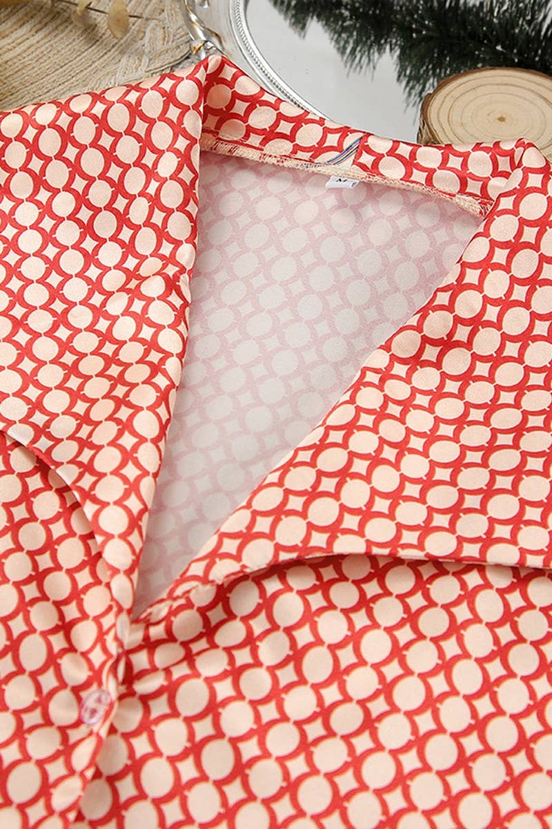 CWSPJ0411_PRINTED LOOSE-FITTING TWO-PIECE PAJAMA SET