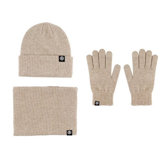 WINDPROOF WARM HAT SCARF GLOVES THREE-PIECE SET