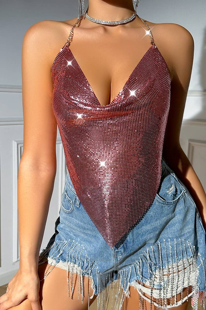 CWTTSL0398_SEXY BACKLESS METAL CHAIN TUBE TOP WITH SEQUINS