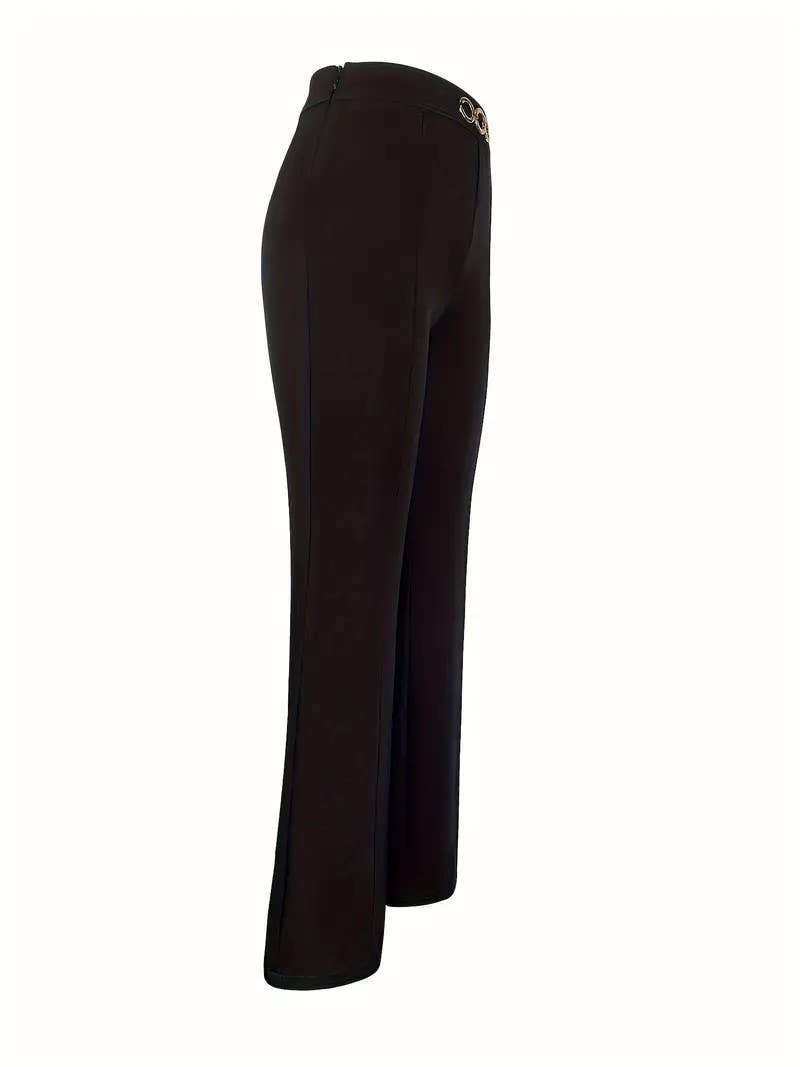 Elegant solid-color fashionable flared pants