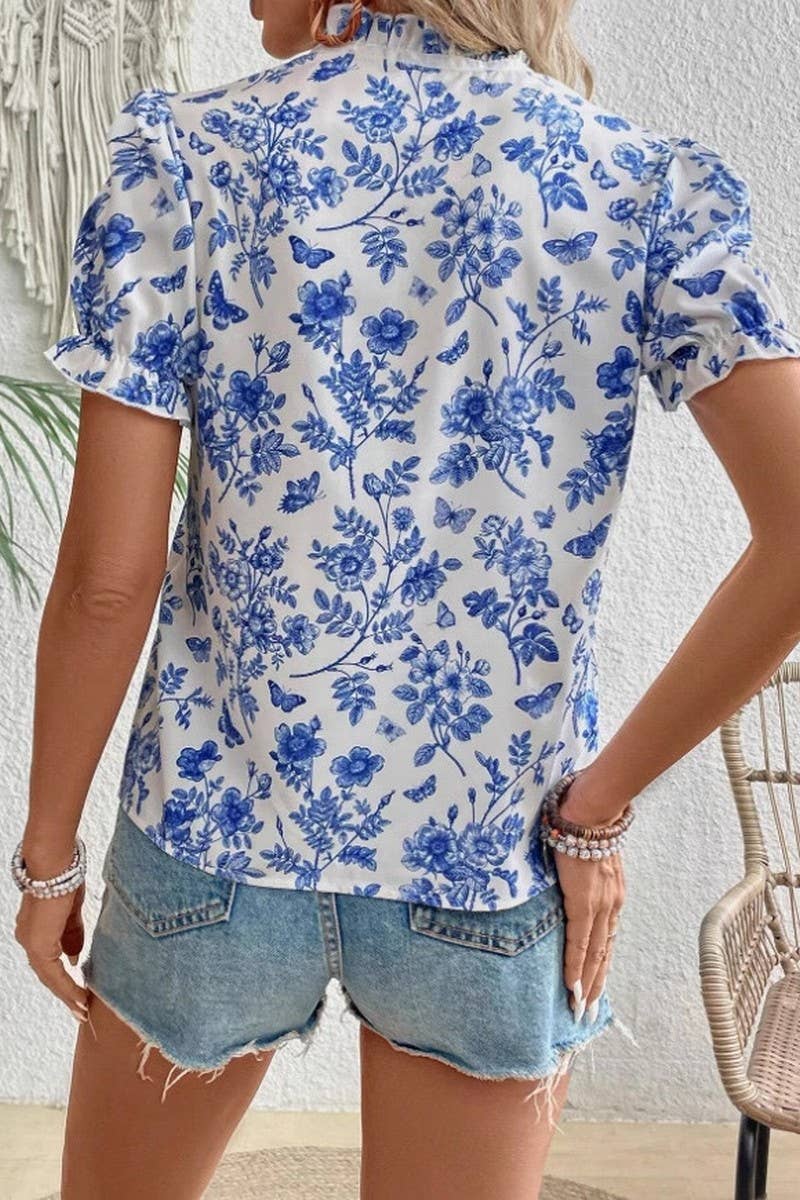 CWTBLS2043_SUMMER CASUAL PRINT FASHION SHORT SLEEVE SHIRT