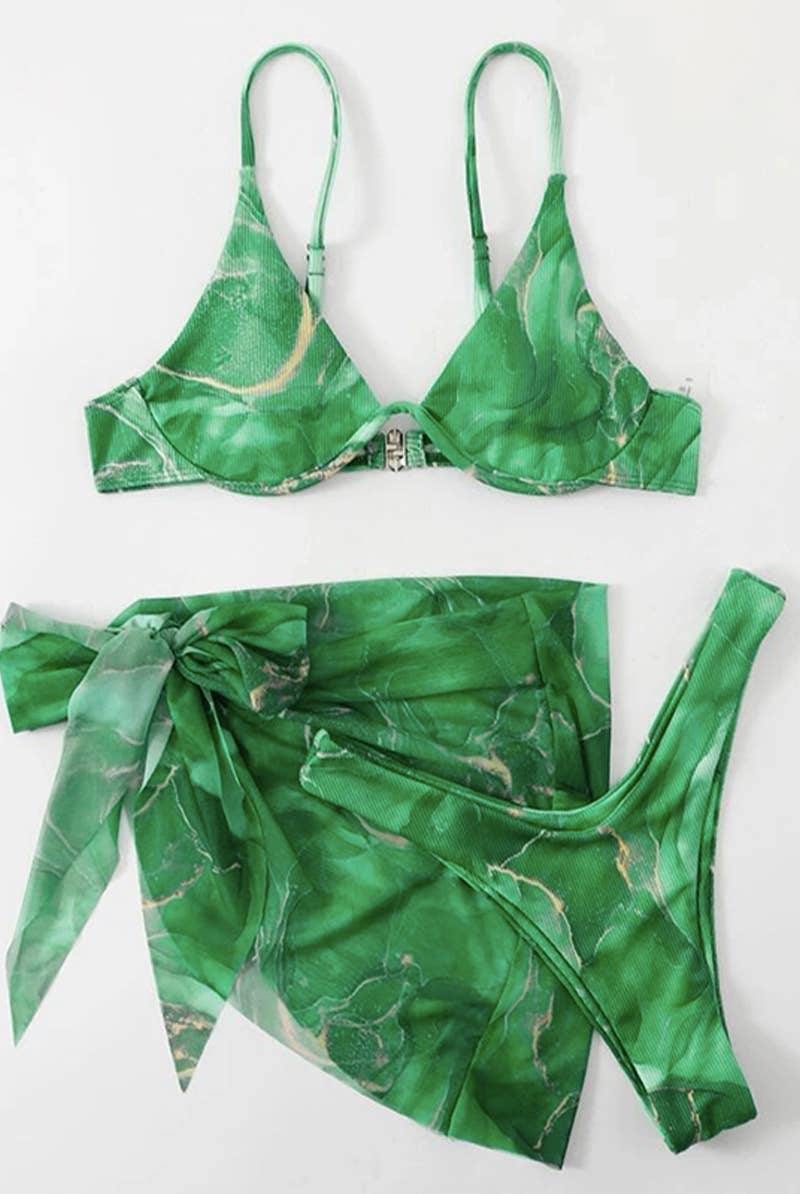 CWMW0800_MARBLE PATTERNED WOMEN'S SWIMSUIT