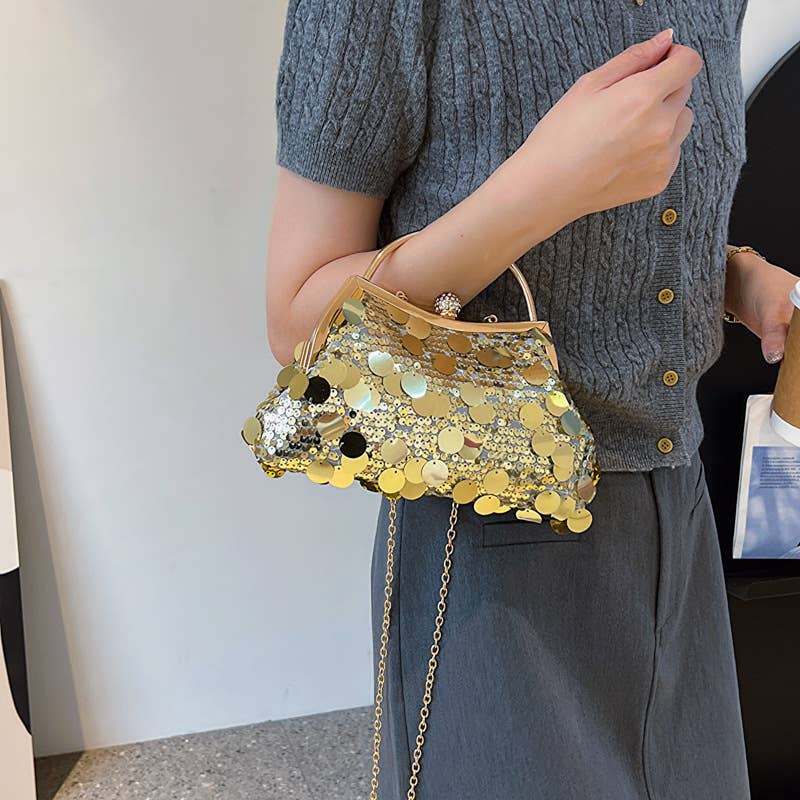 Fashionable candy-colored chain dinner bag