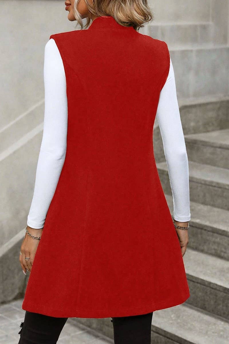 CWOV00130_SOLID COLOR WOOLEN SUIT SLEEVELESS VEST