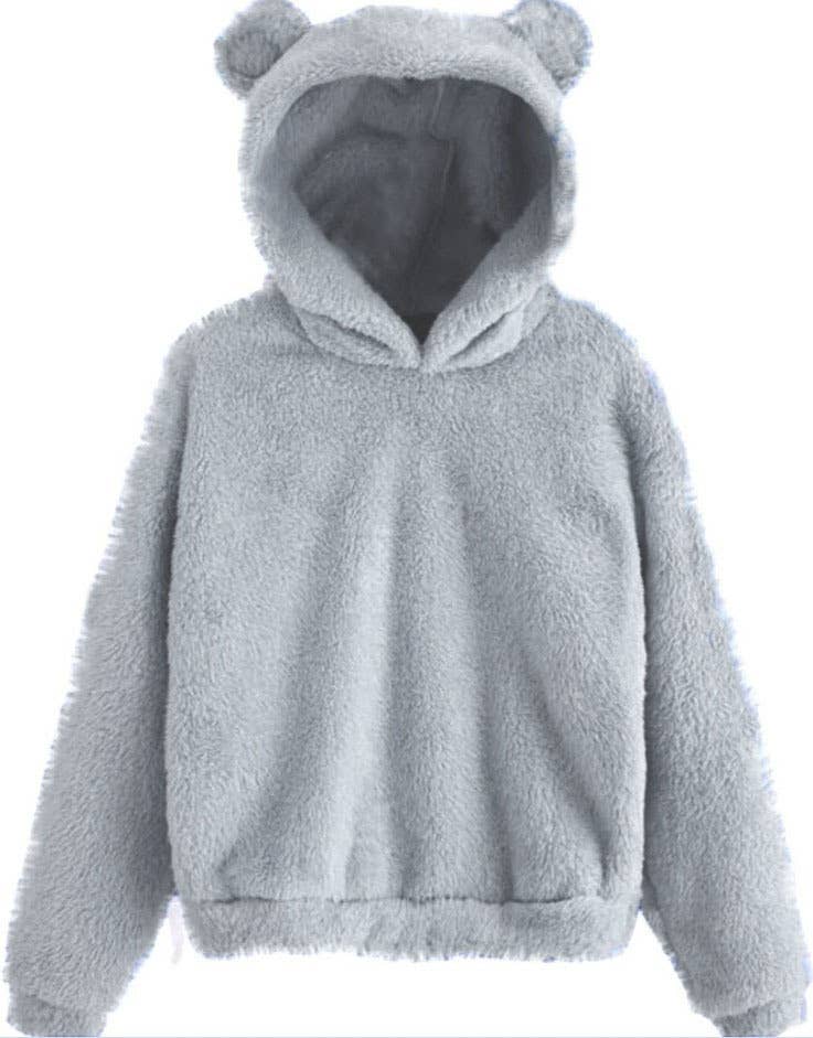 FLUFFY RABBIT EARS HOODED WARM SWEATER HOODIE