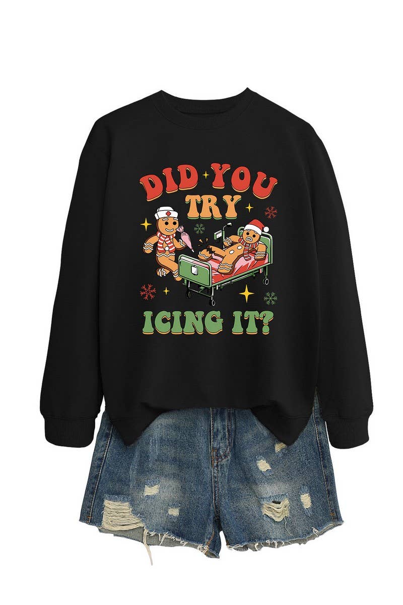 CWTBLL01331_FUNNY CHRISTMAS GRAPHIC LONG SLEEVE SWEATSHIRT