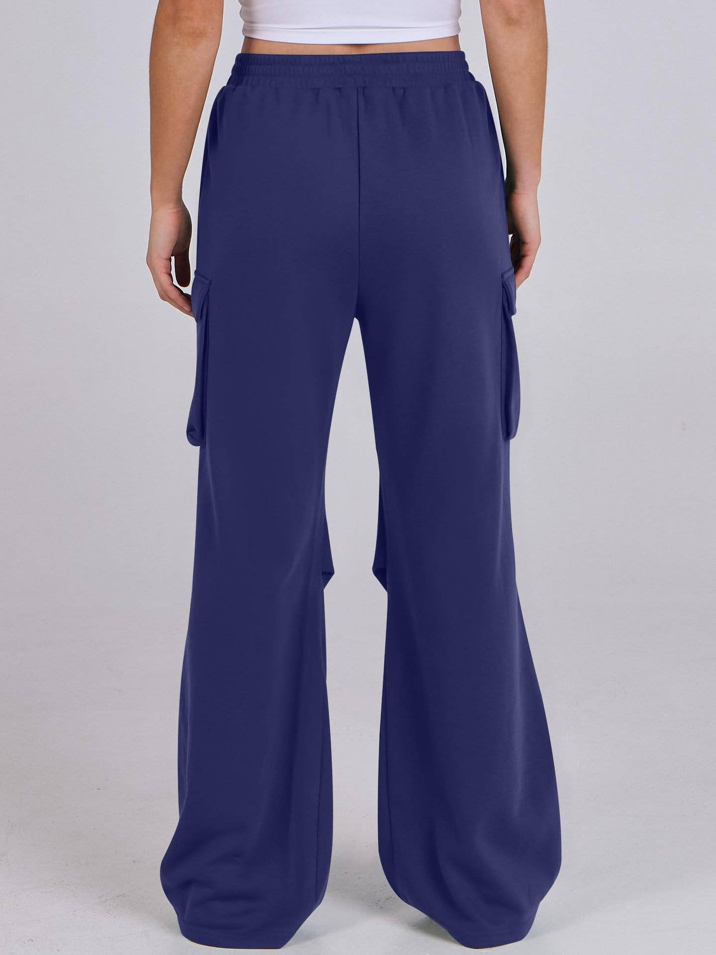 BAGGY STRAIGHT WIDE LEG ELASTIC WAIST OVERALLS