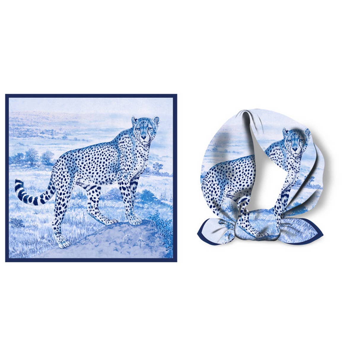 Cheetah Print Scarf - Fashion Square Wrap_CWASC0649