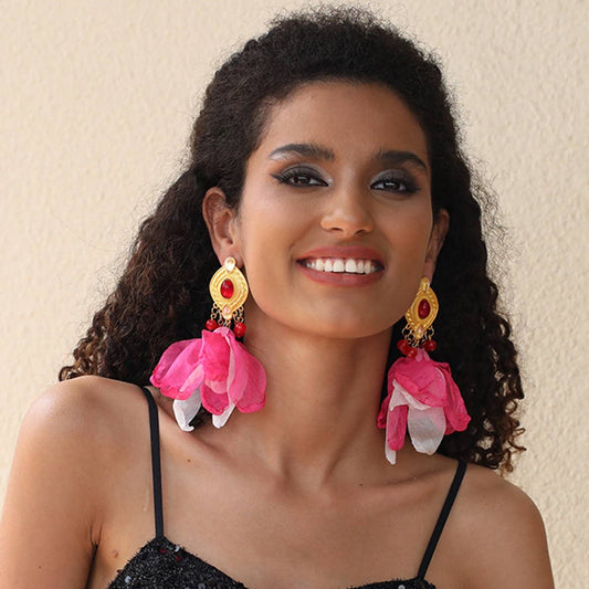Boho Tassel Flower Earrings Handmade & Chic Design_CWMM6283