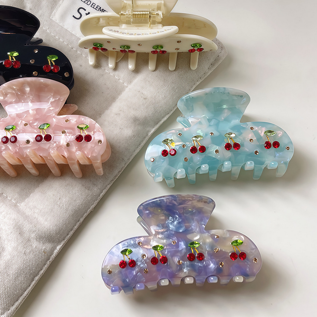 Cherry Acetate Hair Claw - 8cm Cute & Trendy Clasp_CWAHA1334