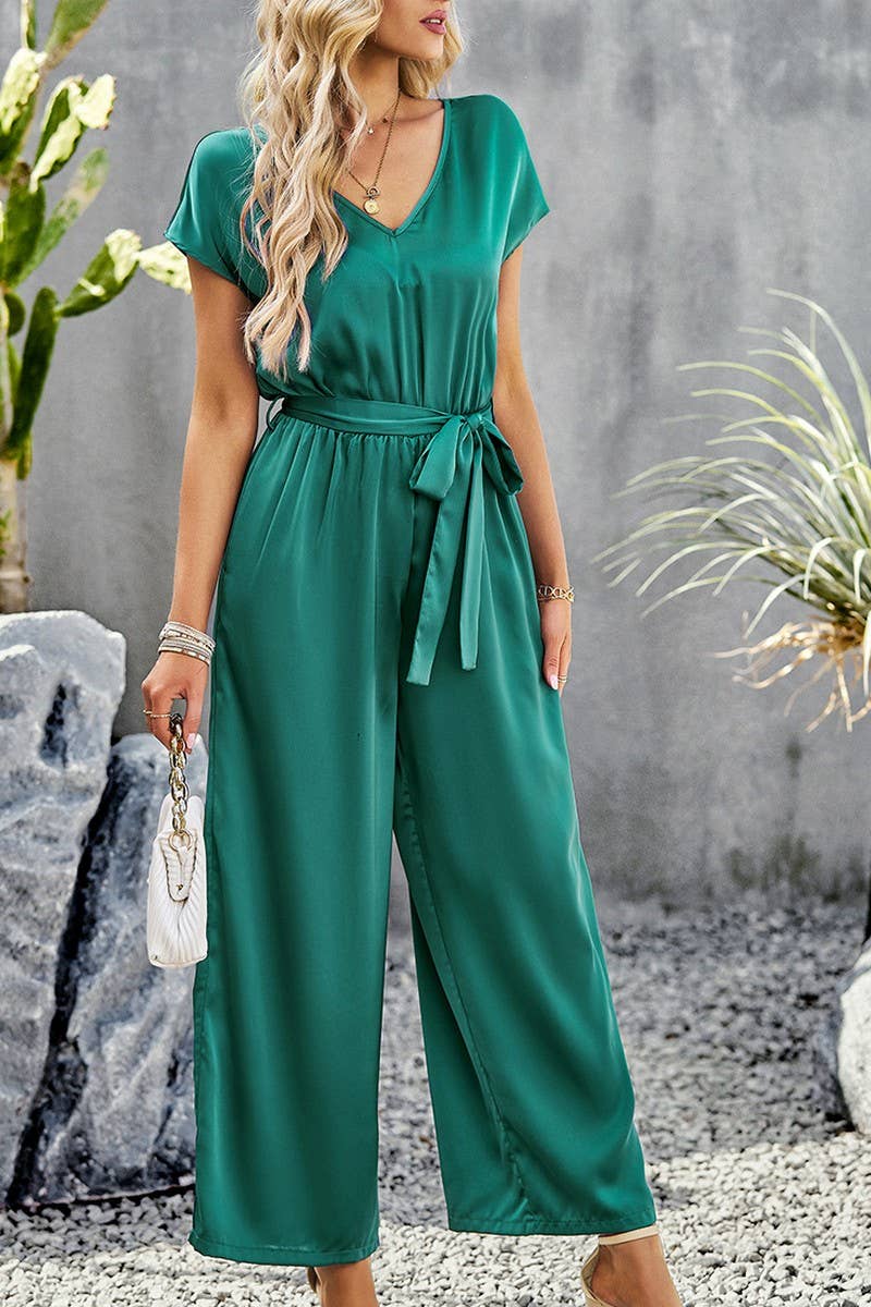 CWSJS1350_SUMMER TEMPERAMENT COMMUTING WIDE-LEG JUMPSUIT