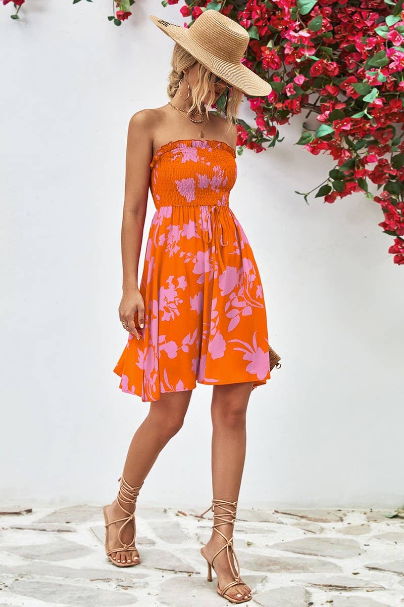 CWDSD7116_EUROPEAN AND AMERICAN PRINTED ONE-PIECE DRESS