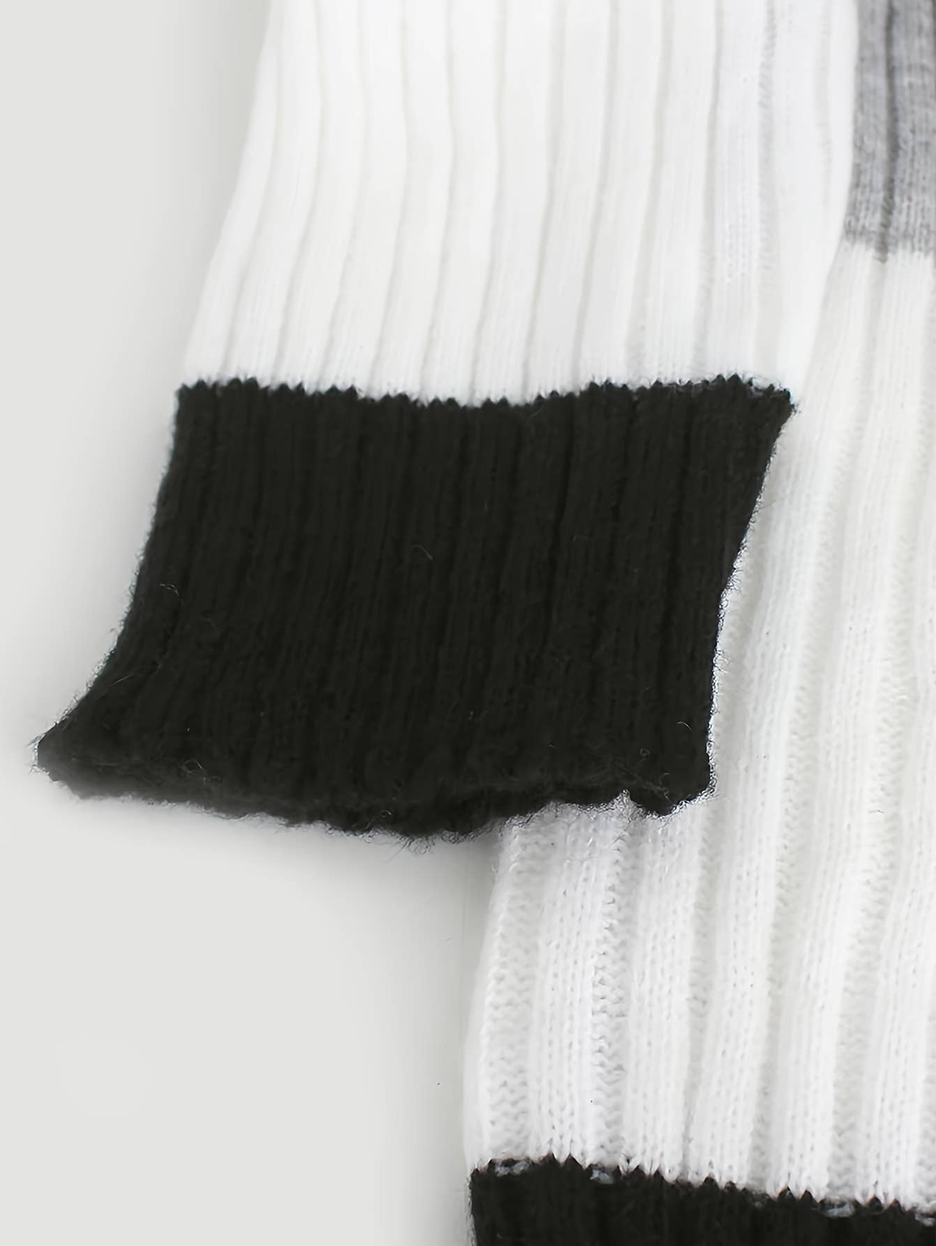 Contrast color splicing two button long cardigan