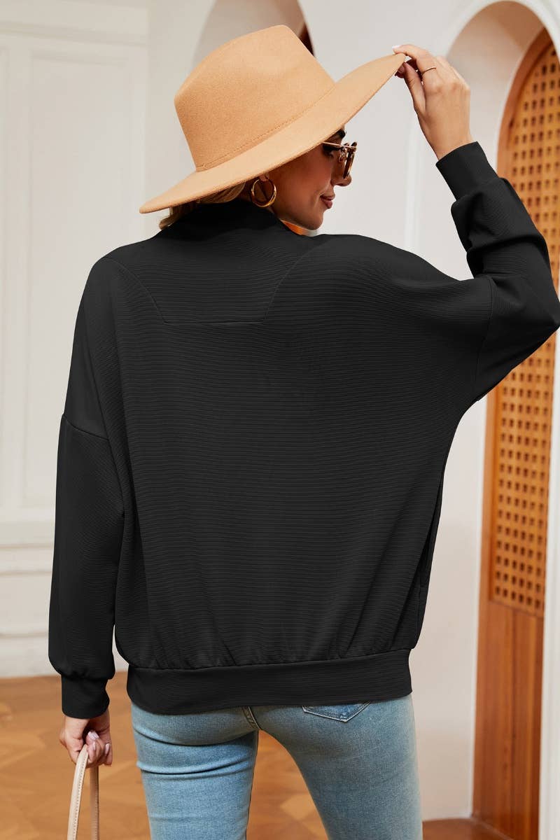 CWOHOL0988_LONG-SLEEVED HOODIE WITH LAPEL ZIP POCKET