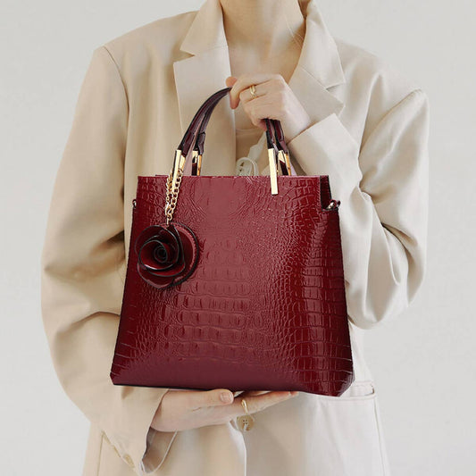 2024 NEW PATENT LEATHER CROCODILE PATTERN HANDBAG_CWAB2641