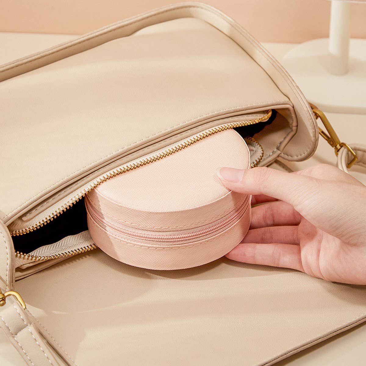 ROUND HIGH-END SIMPLE JEWELRY STORAGE BOX