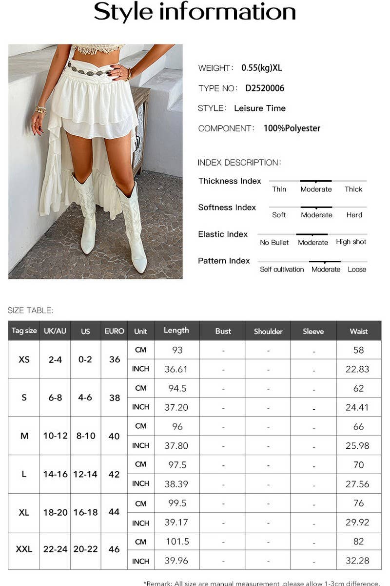 CWBSS0459_SUMMER LEISURE VACATION PLEATED PATCHWORK SKIRT