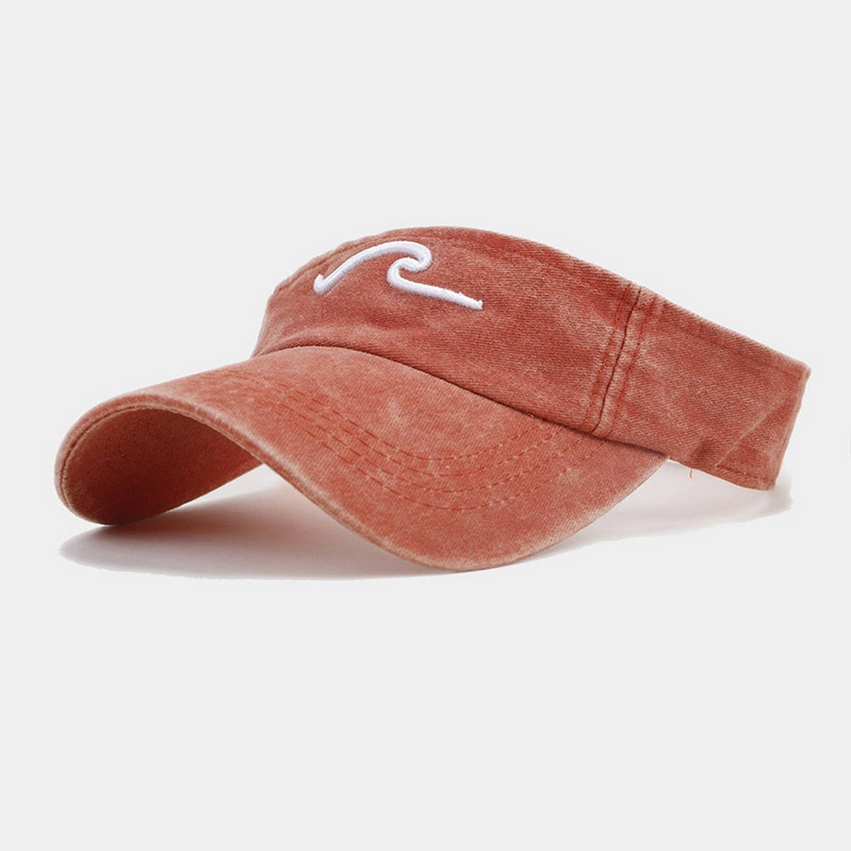 3D Wave Embroidered Visor Hat -Unisex Sunshade Cap_CWAH3299