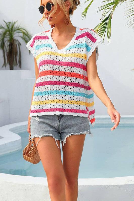 CWTBLS1749_SUMMER BEACH VACATION SUN PROTECTION SHIRT