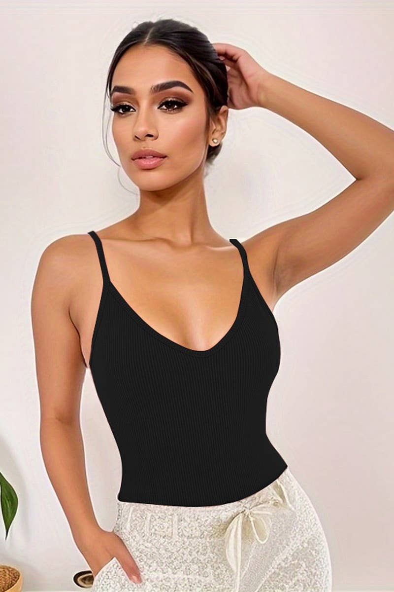 CWSBSSL0127_SUMMER V-NECK SLIM FIT BODYSUIT