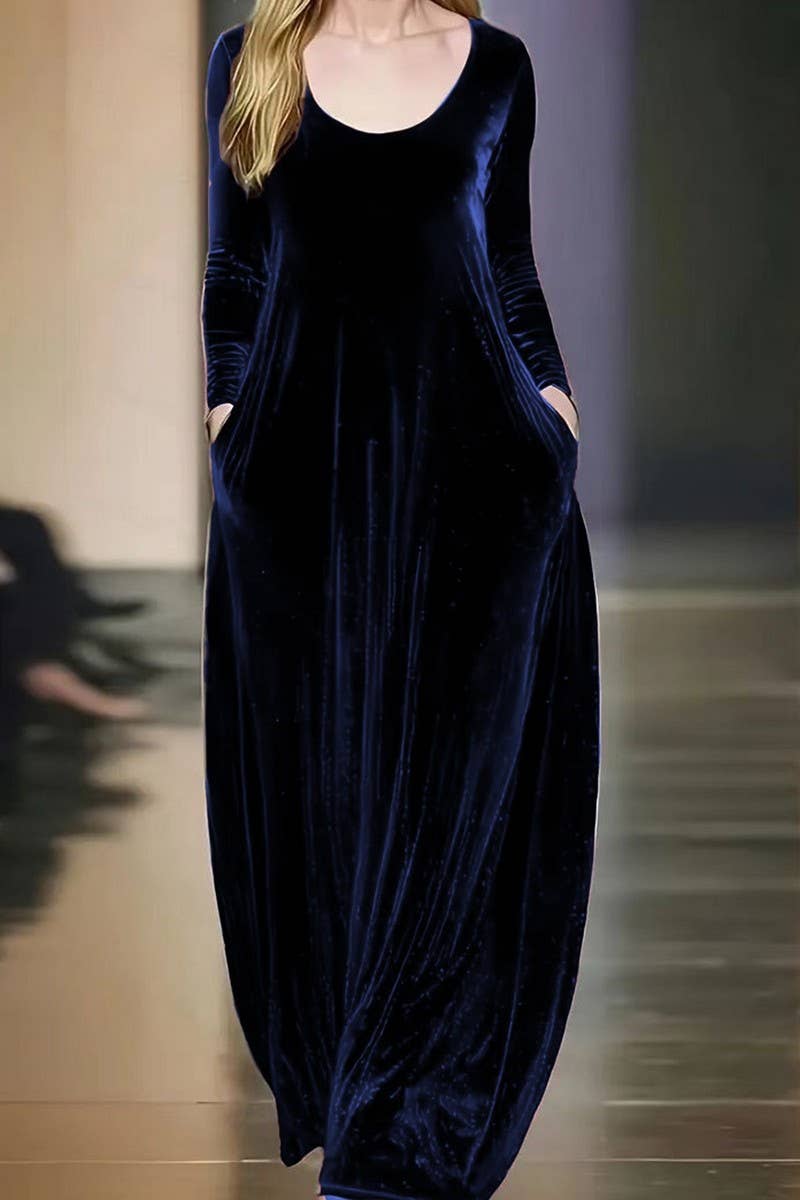 CWSTB00479_2025 VELVET LONG SLEEVE ELEGANT MAXI DRESS