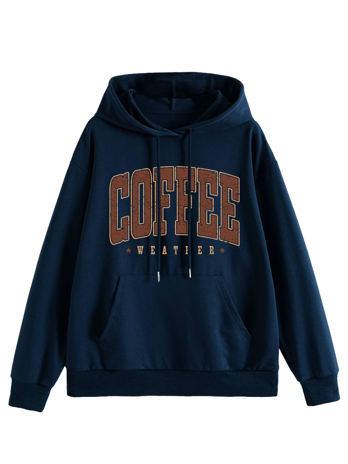 Coffee weather star print hooded sweatshirt
