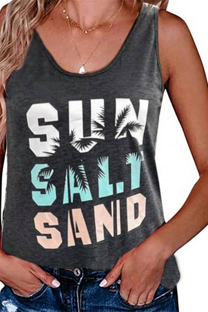 CWTTSL0259_SLEEVELESS TANK TOP MONOGRAM PRINT T-SHIRT