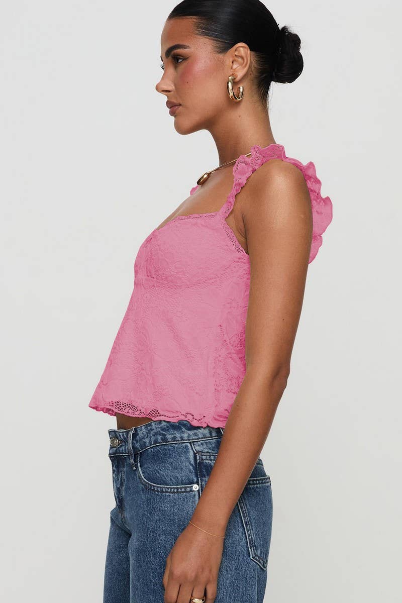 CWTTK0934_SOLID COLOR SEXY LACE PANEL CAMI TOP