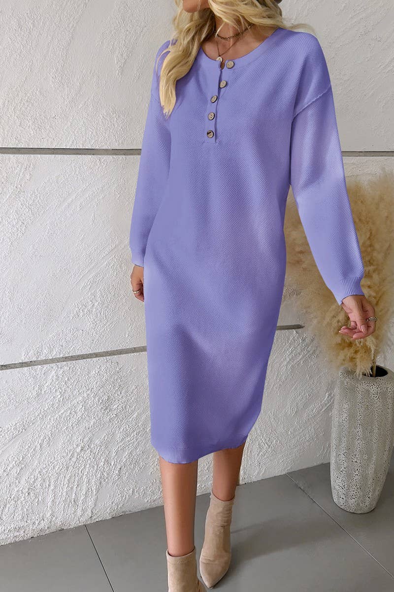 CWOSWL1627_V-neck Long Sleeve Long Sweater