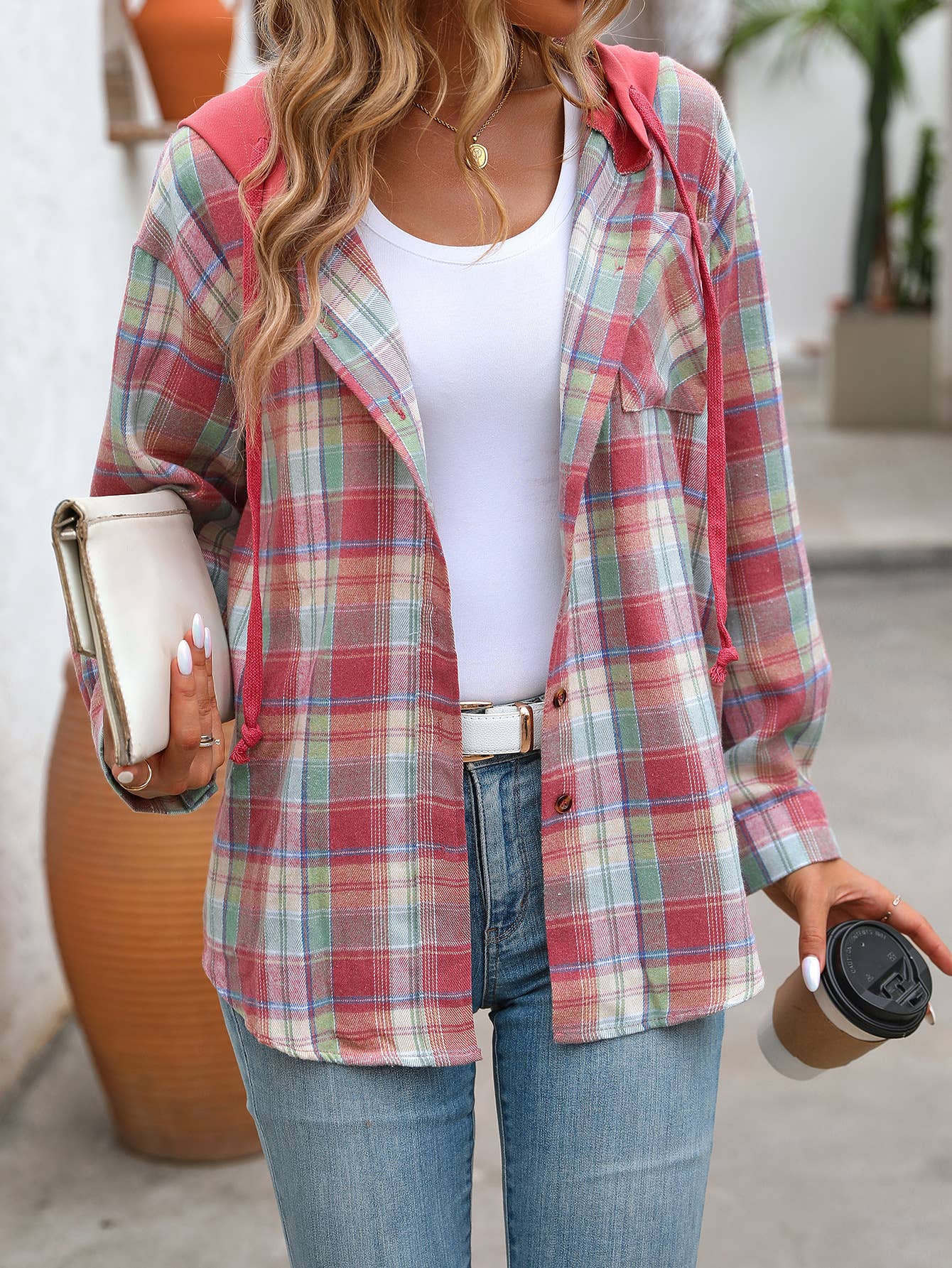 CASUAL FASHION OVERSIZE PLAID SHIRT