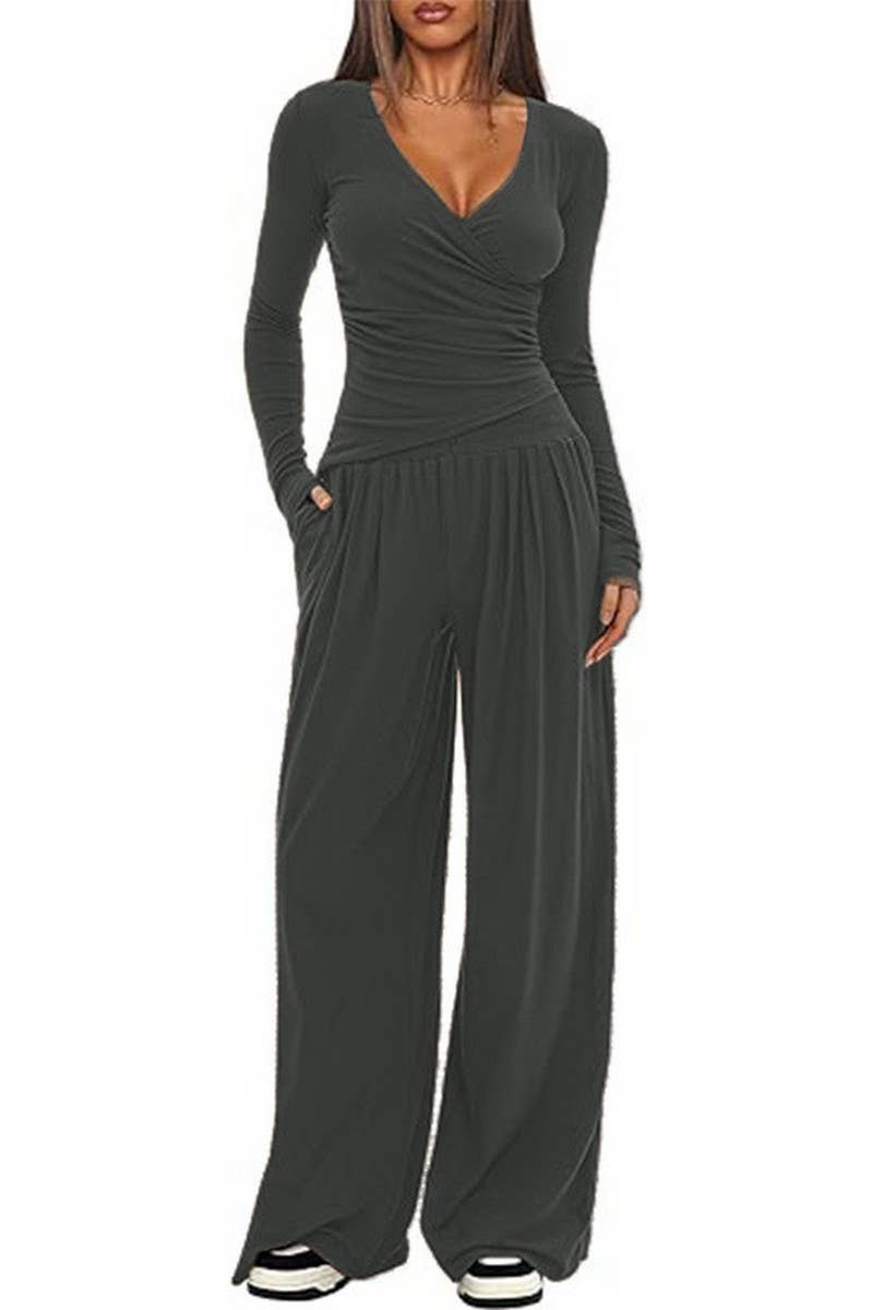 CWSTB00457_SOLID LONG SLEEVE TOP & WIDE LEG PANTS SET