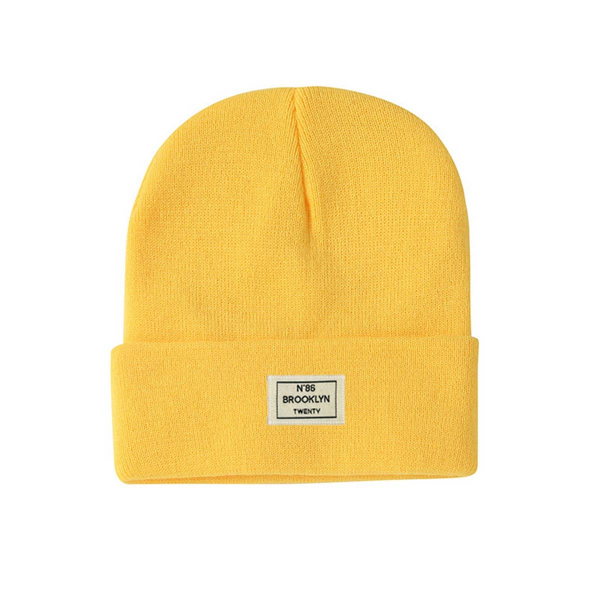 CWAH04350_LETTER PATCH KNIT BEANIE HAT UNISEX