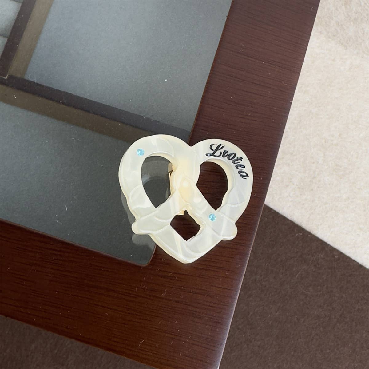 Acetate textured soda bread brooch pastry accessory