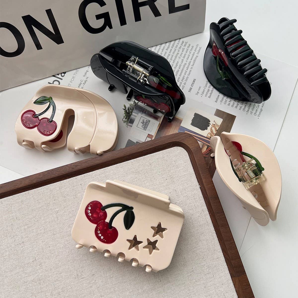 Cherry Series Acetate Hair Claw, Sweet Simple Clip_CWAHA5967